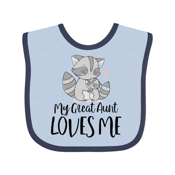 Inktastic Raccoon My Great Aunt Loves Me Boys or Girls Baby Bib