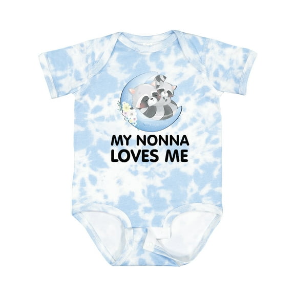 Inktastic Raccoon My Nonna Loves Me Boys or Girls Baby Bodysuit