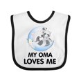 thumbnail image 1 of Inktastic Raccoon My Oma Loves Me Boys or Girls Baby Bib, 1 of 4