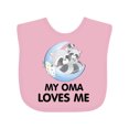 thumbnail image 1 of Inktastic Raccoon My Oma Loves Me Boys or Girls Baby Bib, 1 of 4