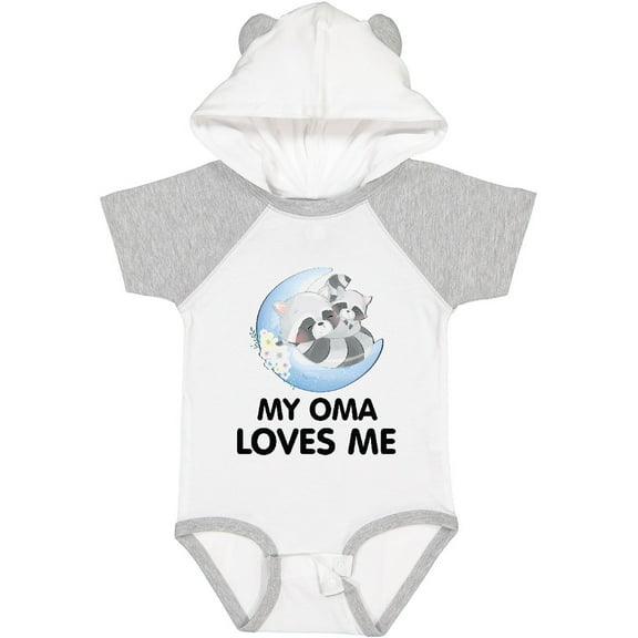Inktastic Raccoon My Oma Loves Me Boys or Girls Baby Bodysuit