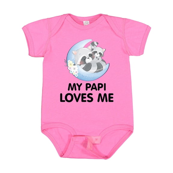 Inktastic Raccoon My Papi Loves Me Boys or Girls Baby Bodysuit