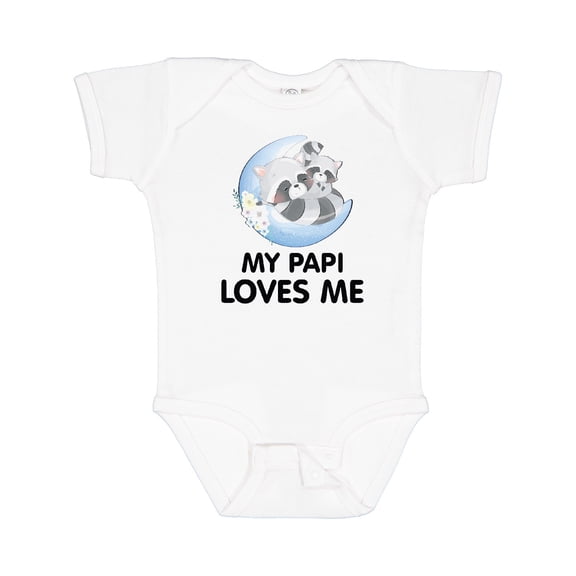 Inktastic Raccoon My Papi Loves Me Boys or Girls Baby Bodysuit