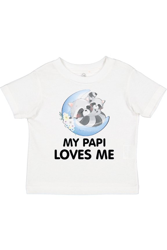 Raccoon My Papi Loves Me Boys or Girls Toddler T-Shirt