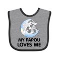 thumbnail image 1 of Inktastic Raccoon My Papou Loves Me Boys or Girls Baby Bib, 1 of 4