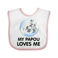 thumbnail image 1 of Inktastic Raccoon My Papou Loves Me Boys or Girls Baby Bib, 1 of 4
