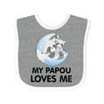 thumbnail image 1 of Inktastic Raccoon My Papou Loves Me Boys or Girls Baby Bib, 1 of 4