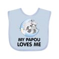 thumbnail image 1 of Inktastic Raccoon My Papou Loves Me Boys or Girls Baby Bib, 1 of 4