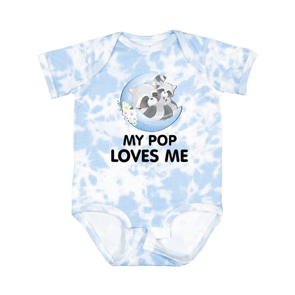 Inktastic Raccoon My Pop Loves Me Boys or Girls Baby Bodysuit