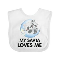 Inktastic Raccoon My Savta Loves Me Boys or Girls Baby Bib