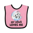 thumbnail image 1 of Inktastic Raccoon My Vovo Loves Me Boys or Girls Baby Bib, 1 of 4