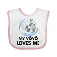 thumbnail image 1 of Inktastic Raccoon My Vovo Loves Me Boys or Girls Baby Bib, 1 of 4