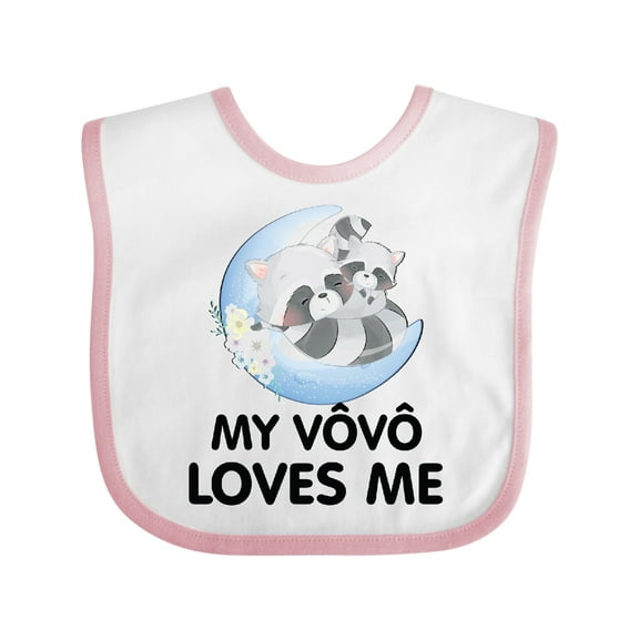 Inktastic Raccoon My Vovo Loves Me Boys or Girls Baby Bib