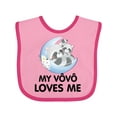 thumbnail image 1 of Inktastic Raccoon My Vovo Loves Me Boys or Girls Baby Bib, 1 of 4