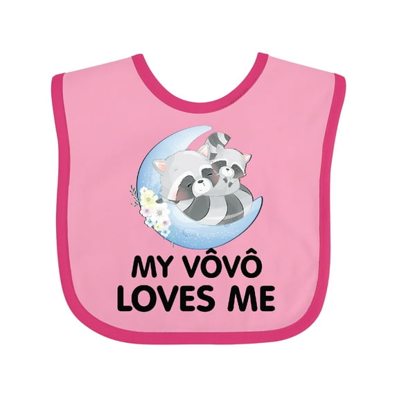 Inktastic Raccoon My Vovo Loves Me Boys or Girls Baby Bib