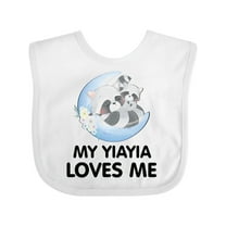 Inktastic Raccoon My Yiayia Loves Me Boys or Girls Baby Bib