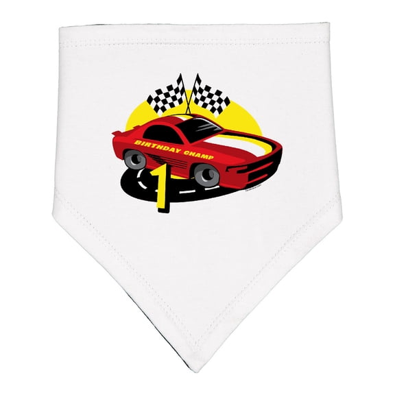 Inktastic Race Car 1st Birthday Baby Bandana Bib