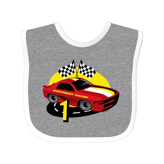Inktastic Race Car 1st Birthday Boys Baby Bib