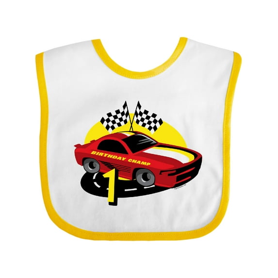 Inktastic Race Car 1st Birthday Boys Baby Bib
