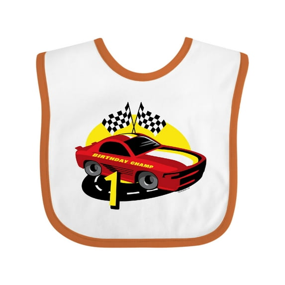 Inktastic Race Car 1st Birthday Boys Baby Bib