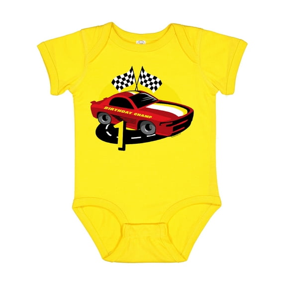 Inktastic Race Car 1st Birthday Boys Baby Bodysuit