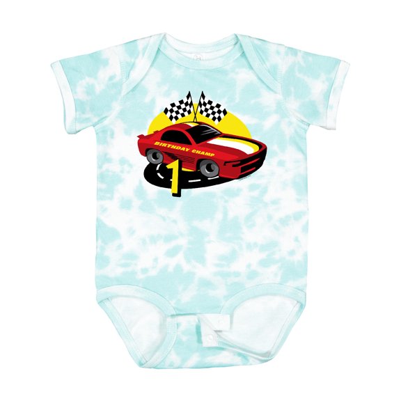 Inktastic Race Car 1st Birthday Boys Baby Bodysuit