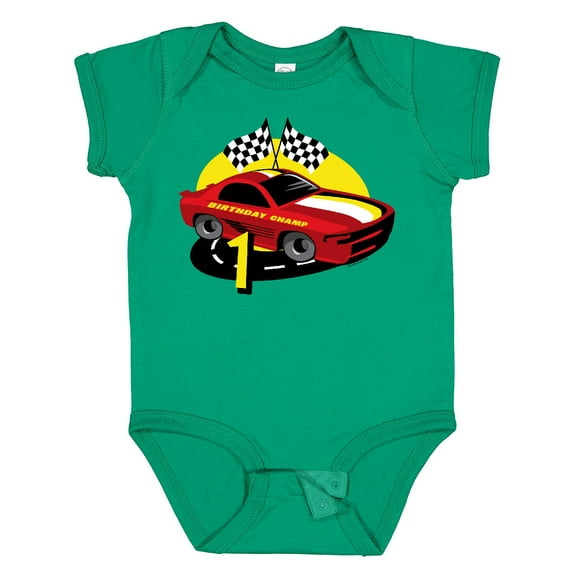 Inktastic Race Car 1st Birthday Boys Baby Bodysuit