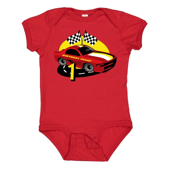 Inktastic Race Car 1st Birthday Boys Baby Bodysuit