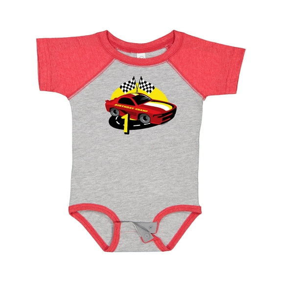 Inktastic Race Car 1st Birthday Boys Baby Bodysuit
