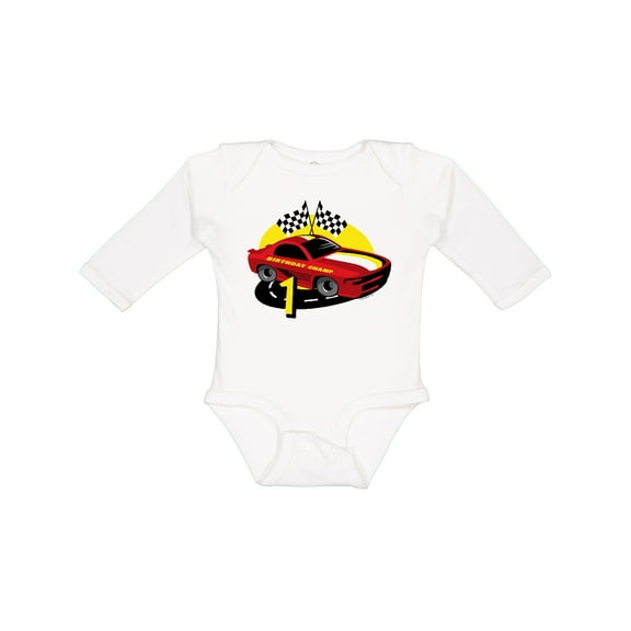 Inktastic Race Car 1st Birthday Boys Long Sleeve Baby Bodysuit