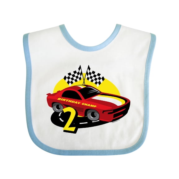 Inktastic Race Car 2nd Birthday Boys Baby Bib