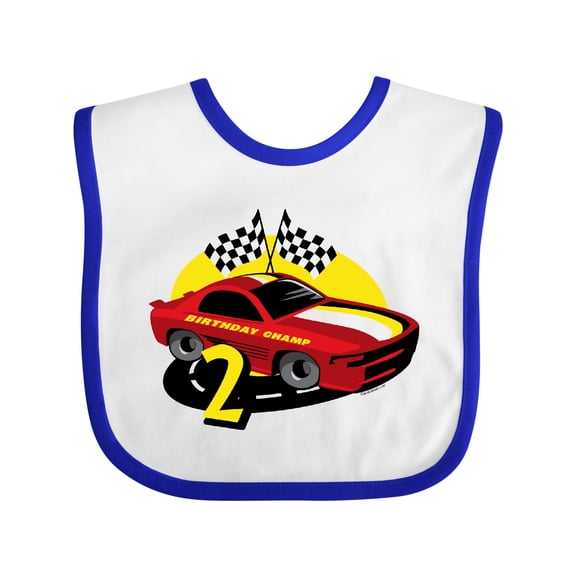 Inktastic Race Car 2nd Birthday Boys Baby Bib