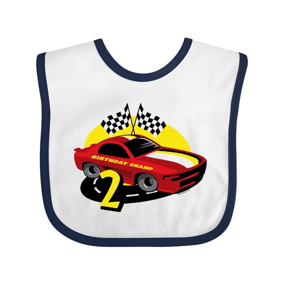 Inktastic Race Car 2nd Birthday Boys Baby Bib