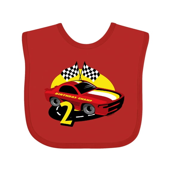 Inktastic Race Car 2nd Birthday Boys Baby Bib