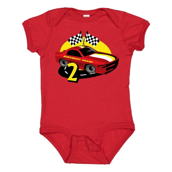 Inktastic Race Car 2nd Birthday Boys Baby Bodysuit