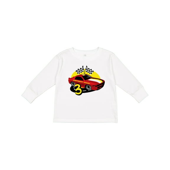 Inktastic Race Car 3rd Birthday Boys Long Sleeve Toddler T-Shirt