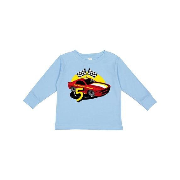 Inktastic Race Car 5th Birthday Boys Long Sleeve Toddler T-Shirt