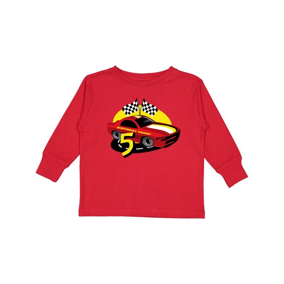 Inktastic Race Car 5th Birthday Boys Long Sleeve Toddler T-Shirt