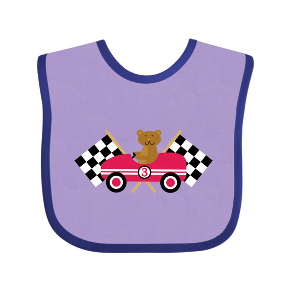 Inktastic Race Car Racing Bear Animal Boys or Girls Baby Bib