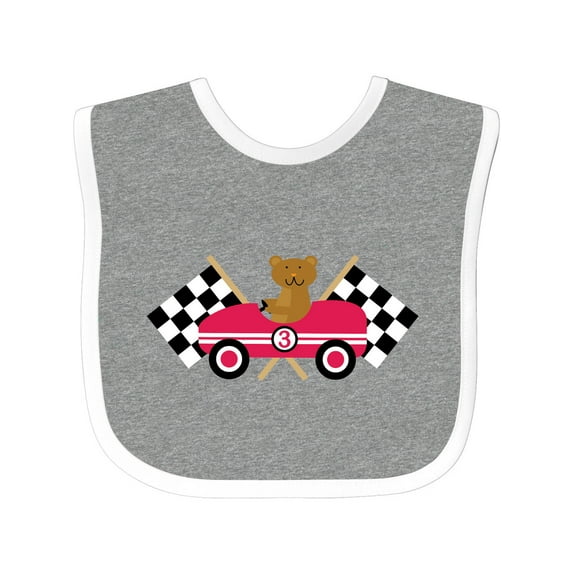 Inktastic Race Car Racing Bear Animal Boys or Girls Baby Bib