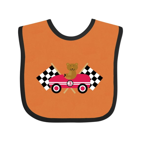 Inktastic Race Car Racing Bear Animal Boys or Girls Baby Bib