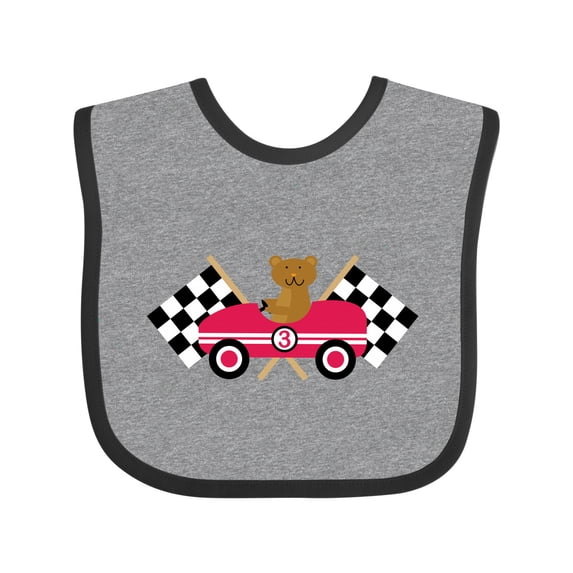 Inktastic Race Car Racing Bear Animal Boys or Girls Baby Bib