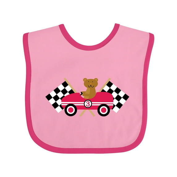 Inktastic Race Car Racing Bear Animal Boys or Girls Baby Bib