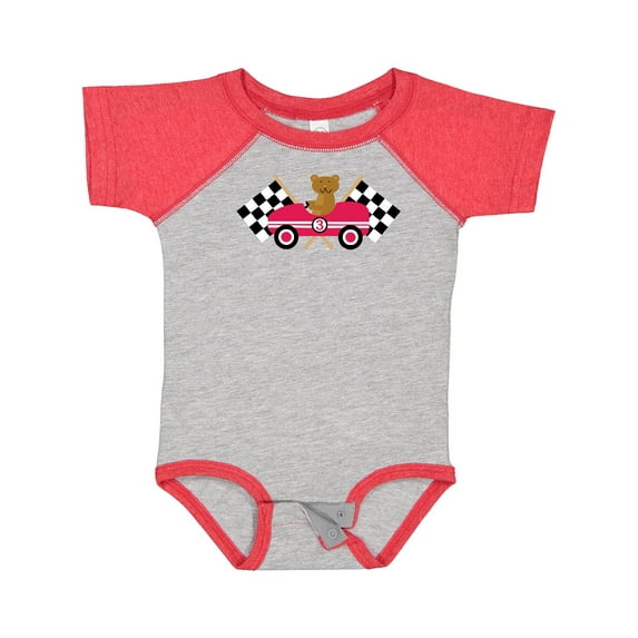 Inktastic Race Car Racing Bear Animal Boys or Girls Baby Bodysuit