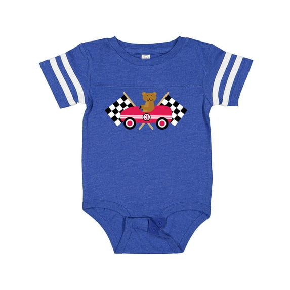 Inktastic Race Car Racing Bear Animal Boys or Girls Baby Bodysuit
