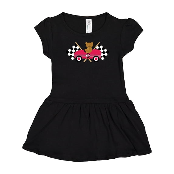 Inktastic Race Car Racing Bear Animal Girls Baby Dress