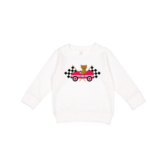 Inktastic Race Car Racing Bear Animal Toddler Sweatshirt