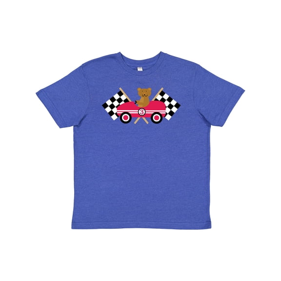 Inktastic Race Car Racing Bear Animal Youth T-Shirt