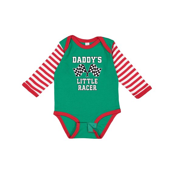 Inktastic Racing Daddy Little Racer Boys Long Sleeve Baby Bodysuit
