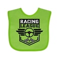 thumbnail image 1 of Inktastic Racing League with Race Car Wheel and Wings Boys or Girls Baby Bib, 1 of 4